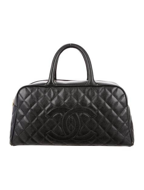 chanel black caviar bowling bag|Handbags & Bags .